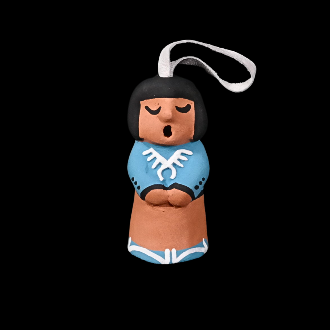 Folk Art Pottery Navajo Girl Singing – Red or Blue