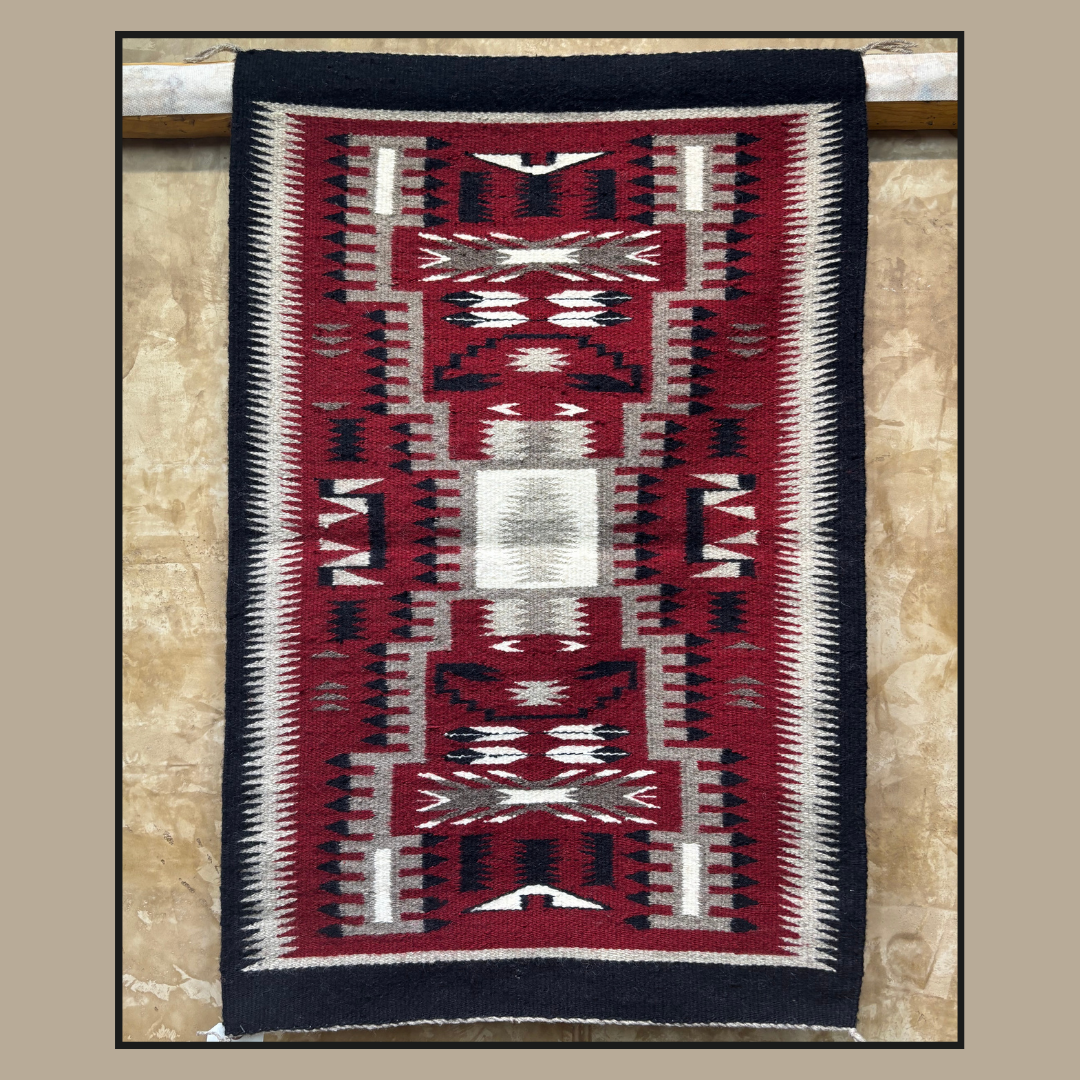 Navajo Storm Pattern Rug by Lorena Benally | Handwoven Native American Textile