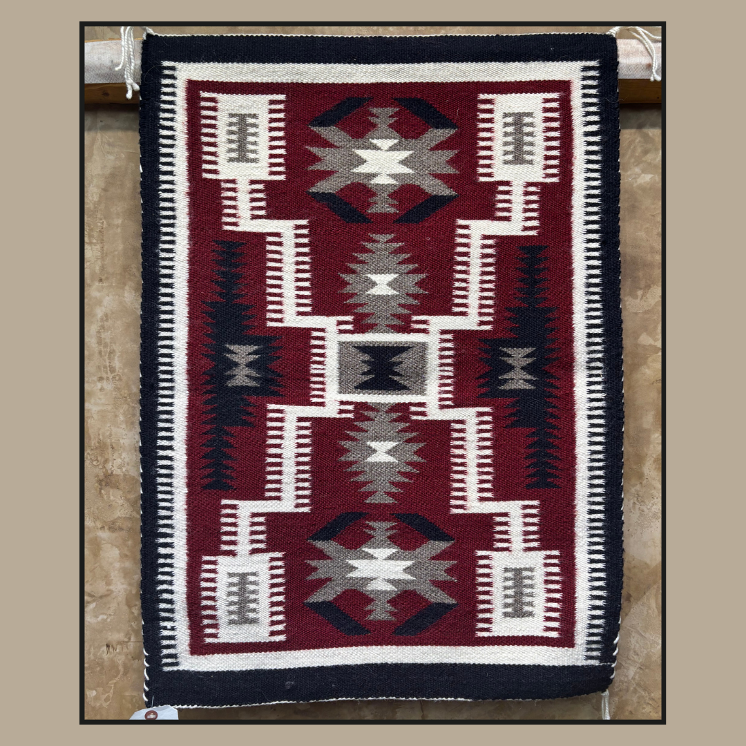 Navajo Storm Pattern Rug by Shirley Lopez | Handwoven Native American Textile