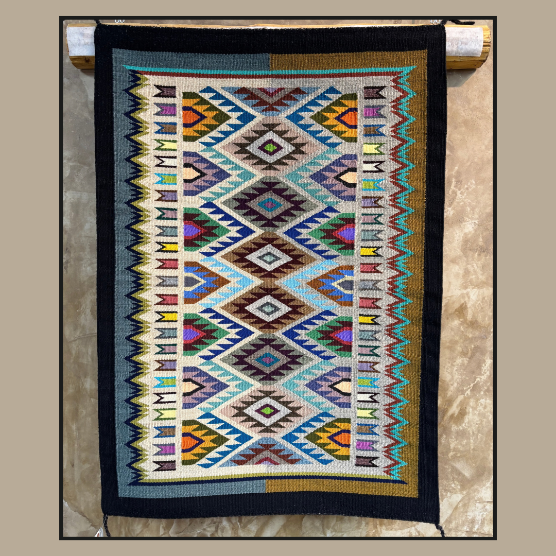 Teec Nos Pos Style Navajo Rug by Bessie Littleben – 33.5" x 24"