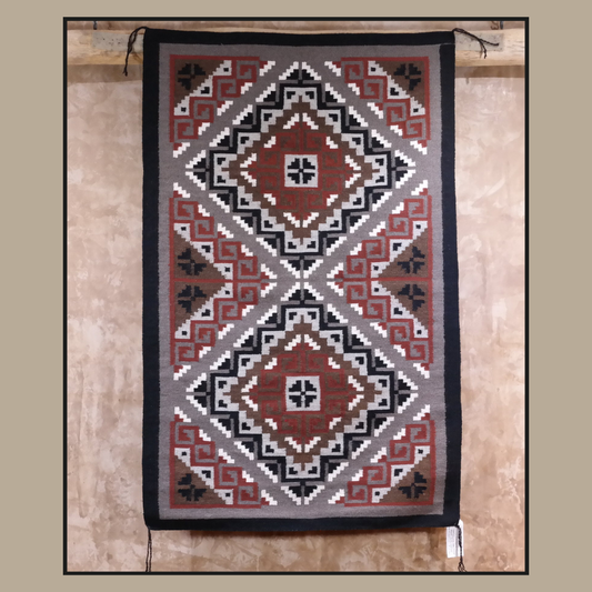 Navajo Two Grey Hills Rug by Bertha Goldtooth – 59” x 36”