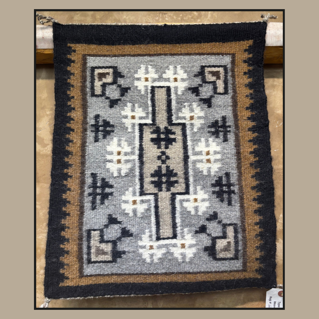 Navajo Two Grey Hills Rug by Erma Hardy | Handwoven Native American Textile