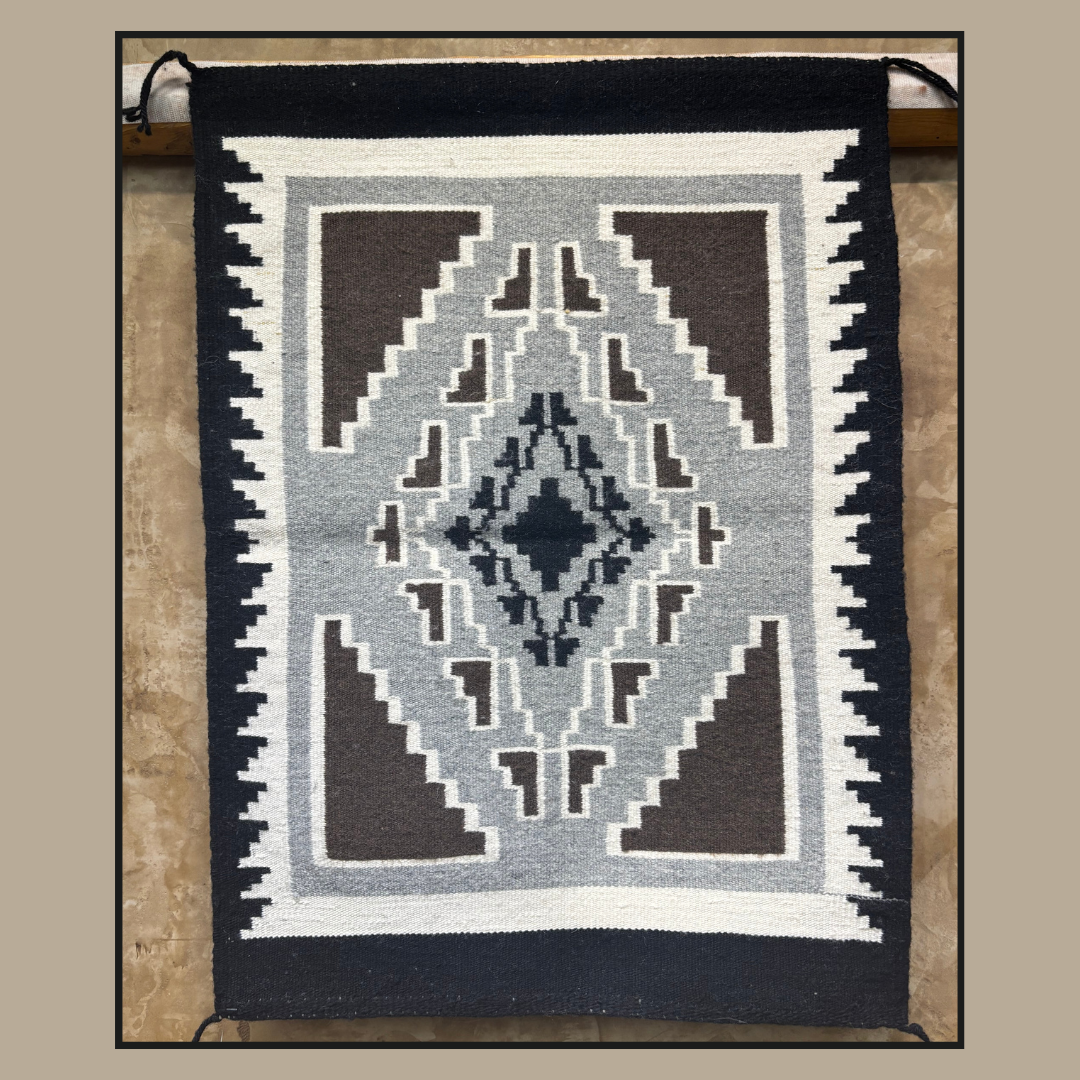 Navajo Two Grey Hills Rug by Helen Begay | Handwoven Native American Textile
