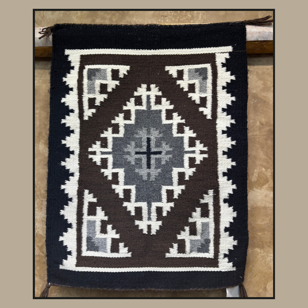 Navajo Two Grey Hills Rug by Leonard George | Handwoven Native American Textile