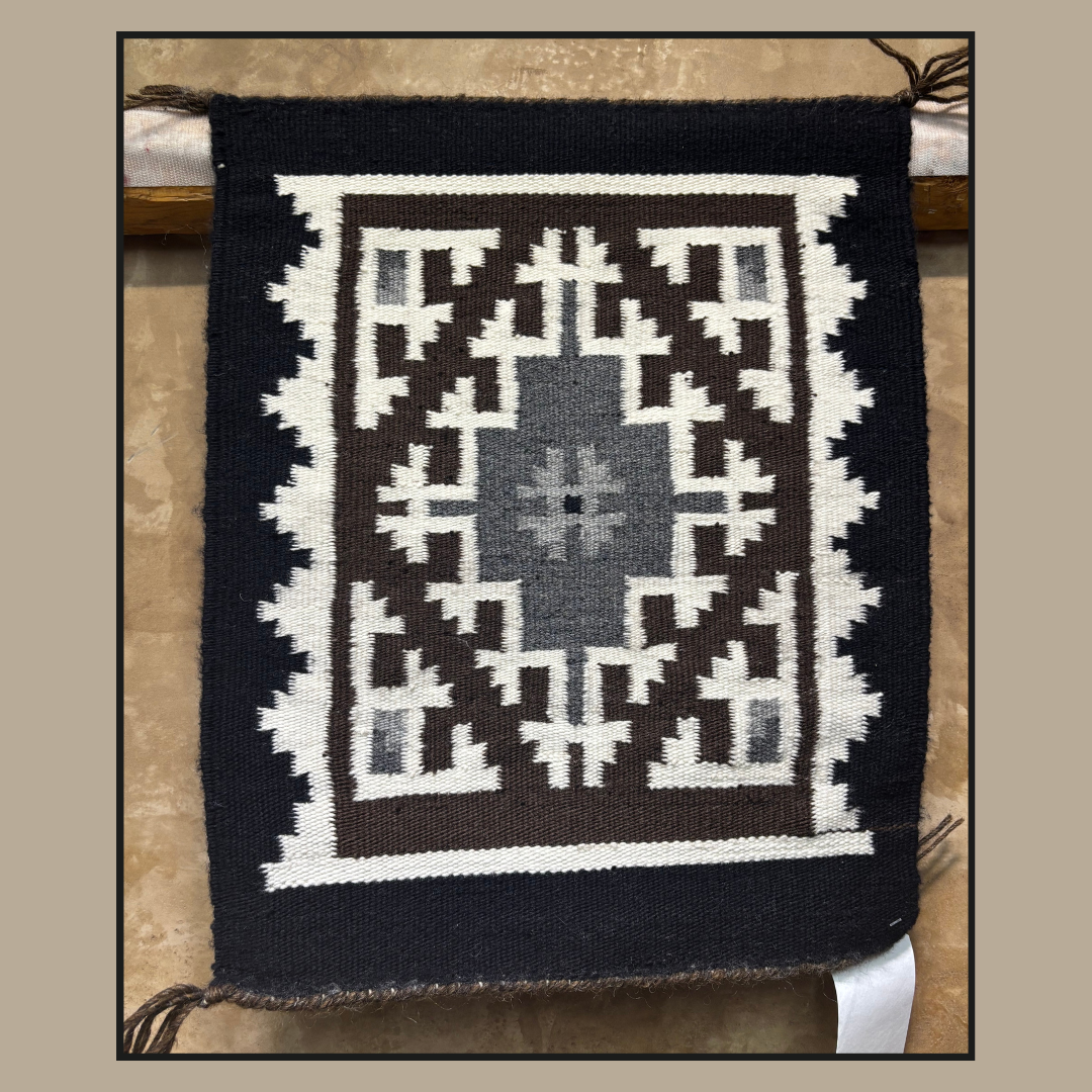 Navajo Two Grey Hills Rug by Leonard George | Handwoven Native American Textile