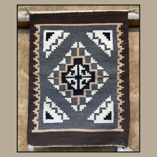 Navajo Two Grey Hills Rug by Leonard George | Handwoven Native American Textile
