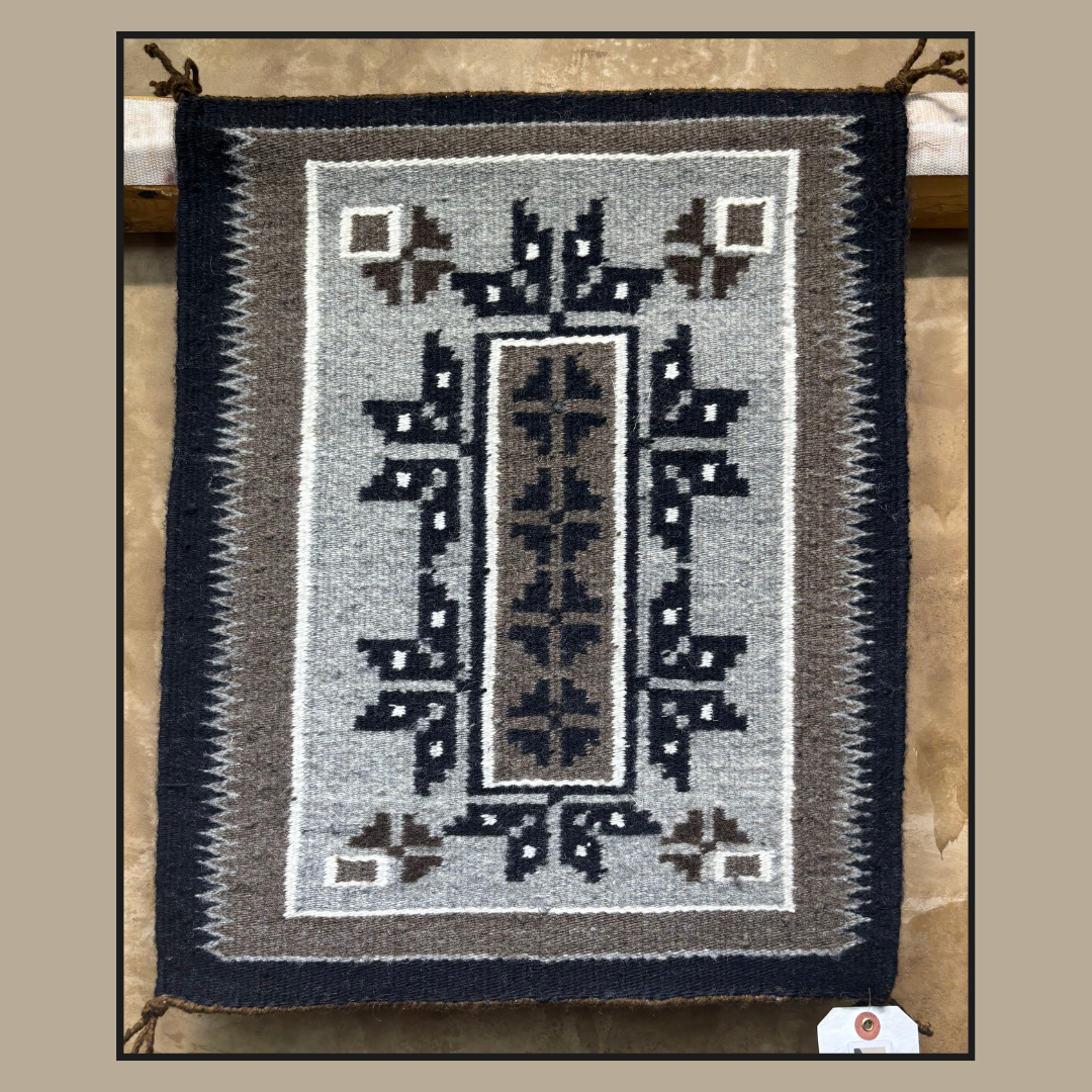 Navajo Two Grey Hills Rug by Virginia Yazzie | Handwoven Native American Textile