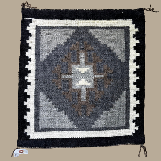 Authentic Two Grey Hills Navajo Rug by Arlinda Jim | Handmade 22" x 20"