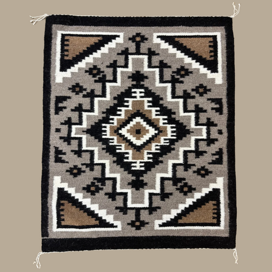Authentic Two Grey Hills Navajo Rug by Helena Begay | Handmade 36" x 29"