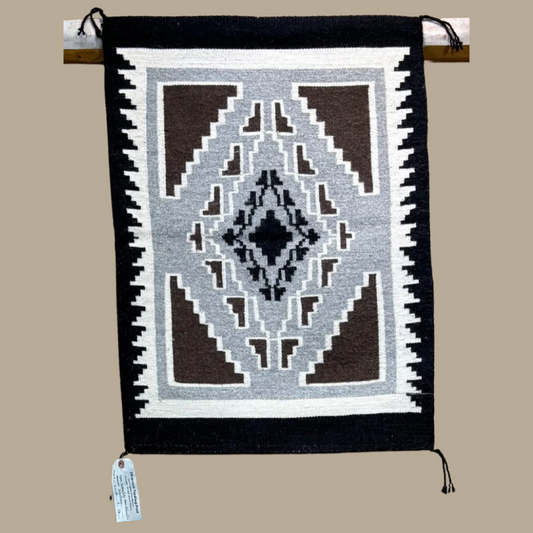 Navajo Two Grey Hills Rug by Helen Begay | Handwoven Native American Textile