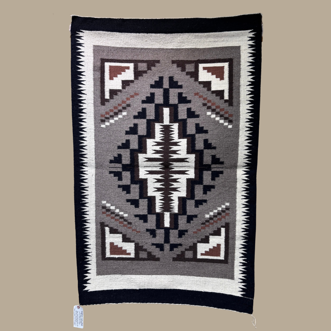 Authentic Two Grey Hills Navajo Rug by Molly Buck | Handmade 52" x 34"