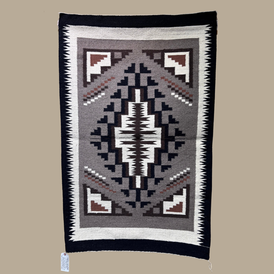 Authentic Two Grey Hills Navajo Rug by Molly Buck | Handmade 52" x 34"