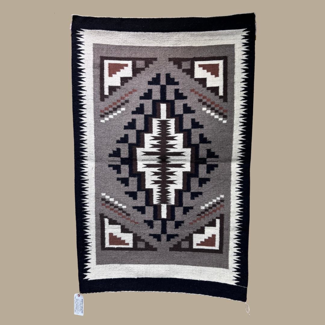 Authentic Two Grey Hills Navajo Rug by Molly Buck | Handmade 52" x 34"