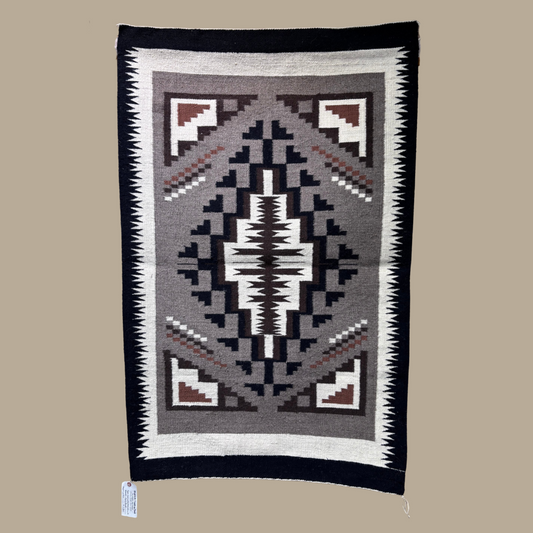 Authentic Two Grey Hills Navajo Rug by Molly Buck | Handmade 52" x 34"