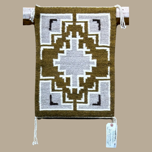 Authentic Two Grey Hills Navajo Rug by Virginia Yazzie | Handmade 19" x 14"