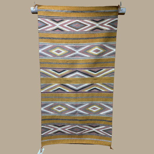 Authentic Wide Ruins Navajo Rug by Anna Ashley | Handmade 64" x 34" Native American Weaving