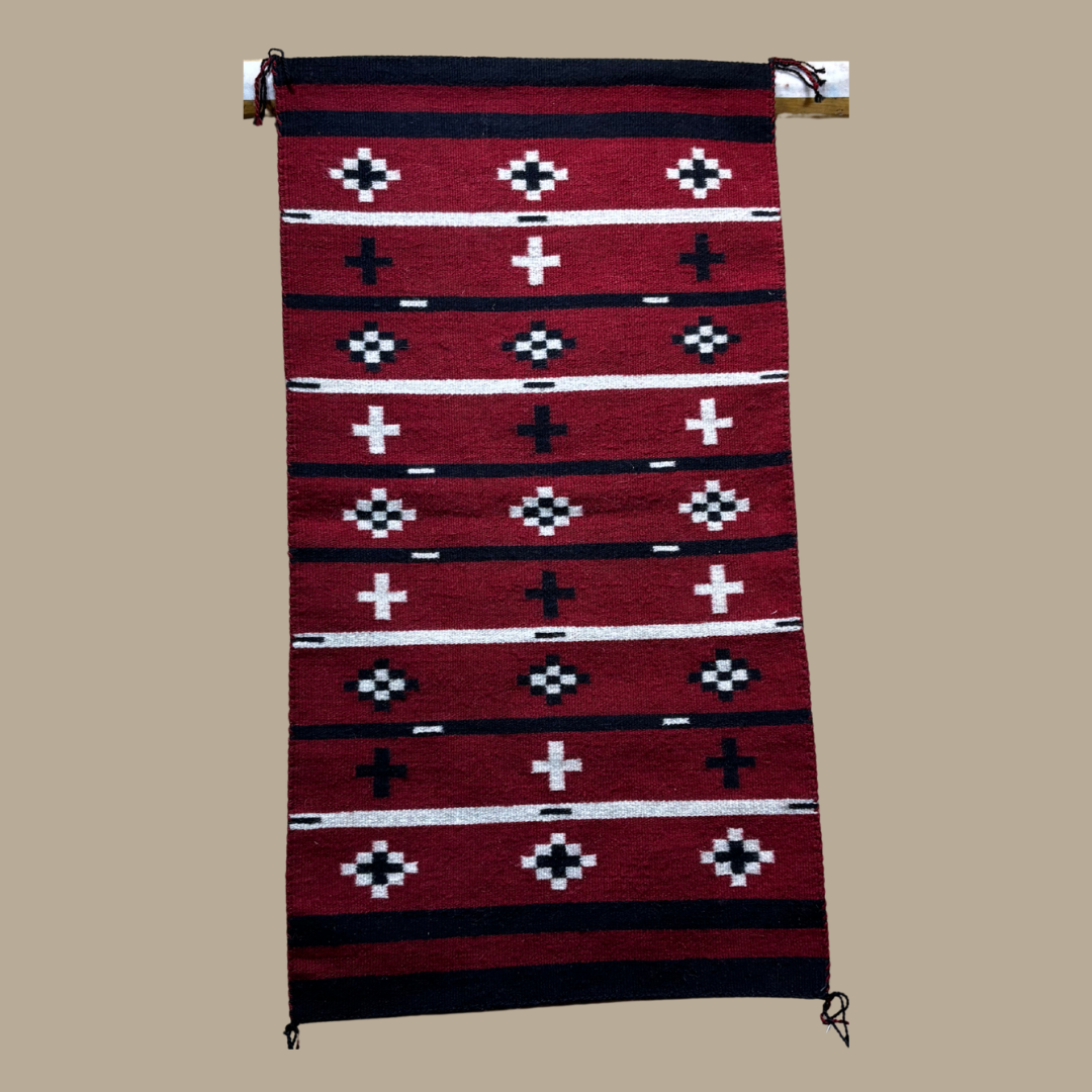 Authentic Revival Navajo Rug by Bessie Yazzie | Handmade 41" x 26"