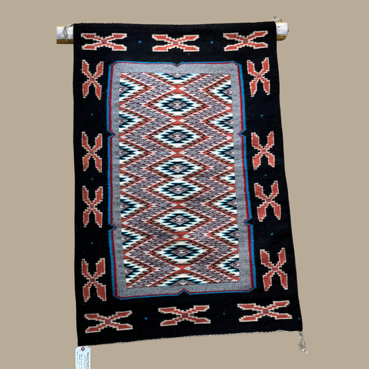 Authentic Teec Nos Pos Navajo Rug by Evelyn Begay | Handmade 51" x 34"
