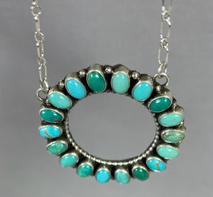 Mixed turquoise round necklace.